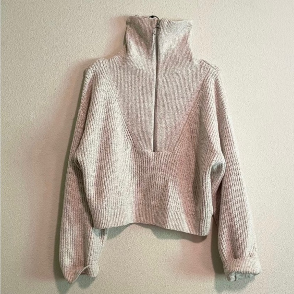 H&M thick funnel neck Henley zip sweater.